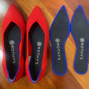 Rothy's Point Flat Red - Size 7.5